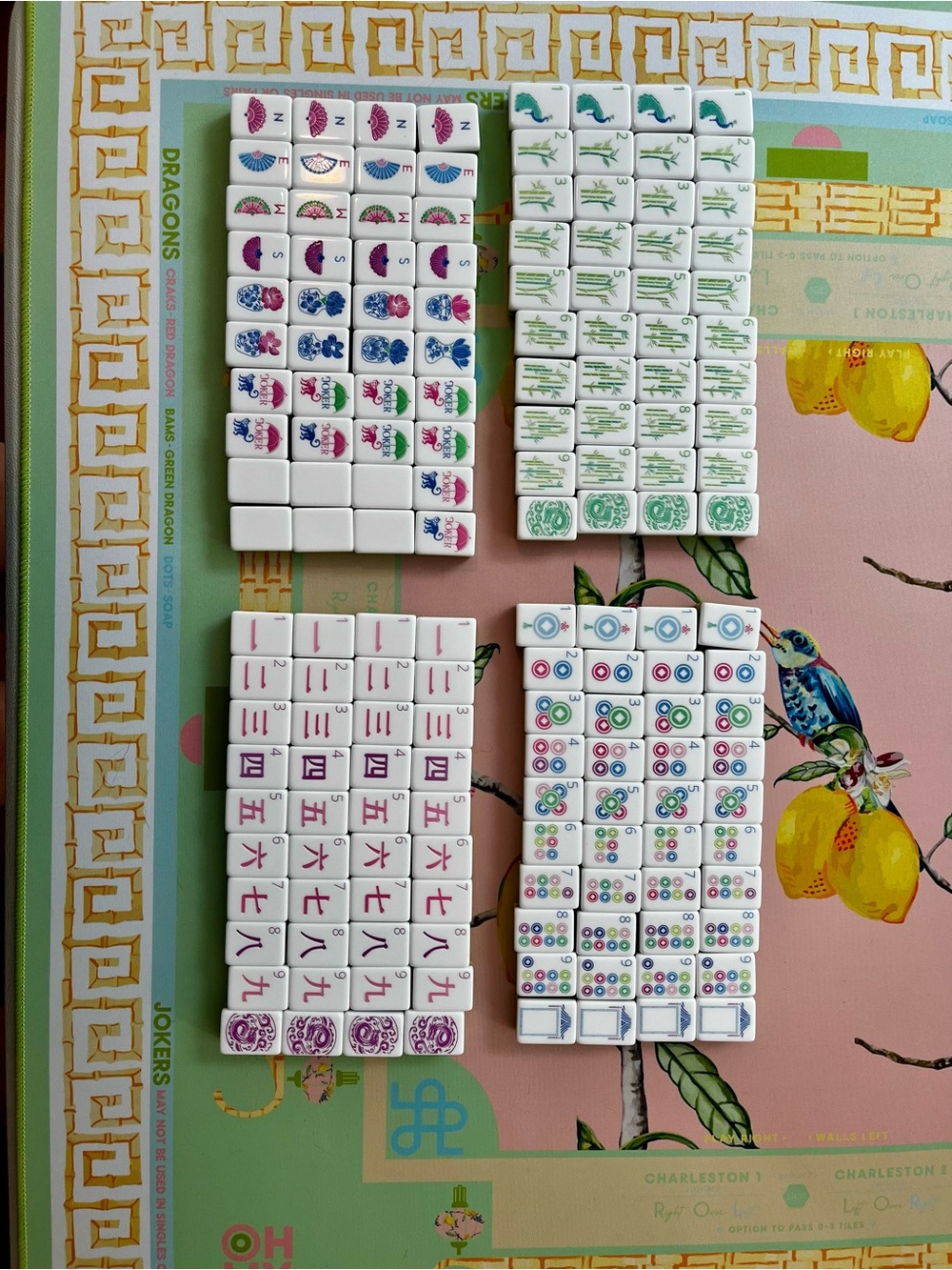 Limoncello designer-inspired American Mahjong set with zipper pouch - Picture 4 of 4
